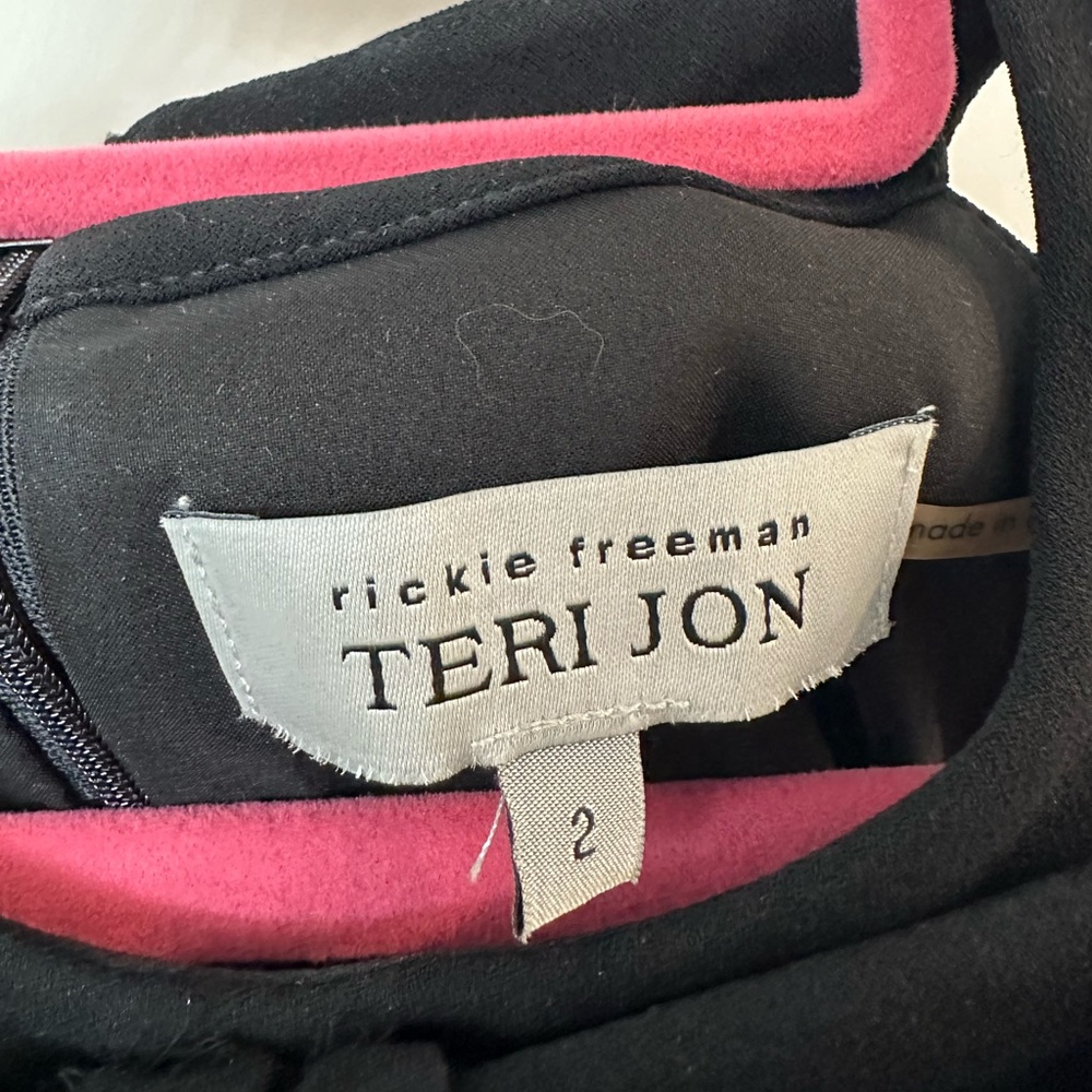 Rickie Freeman for Teri Jon Elegant Black Bow Mini Dress - Picture 4 of 4